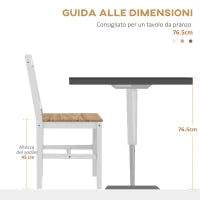 Set 4 Sedie per Cucina e Soggiorno con Schienale a Croce, in Legno di Pino, 41x46.5x86 cm