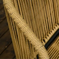 Set di Mobili da Giardino in Rattan, 3 Pezzi, Cuscini per Seduta e Schienale, Rattan Sintetico, Struttura Metallica, Verde