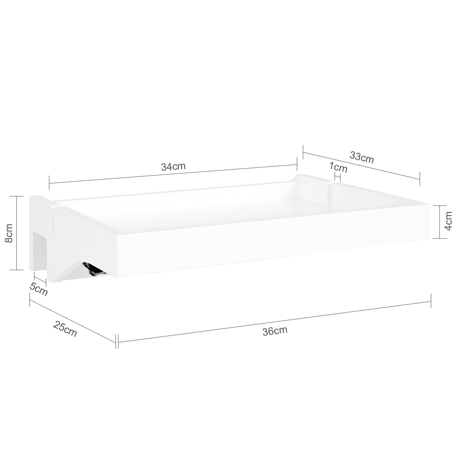 Vassoio da letto Mensole per Camerette Comodino Piccolo Portaoggetti sul Comodino Bianco NKD01-W