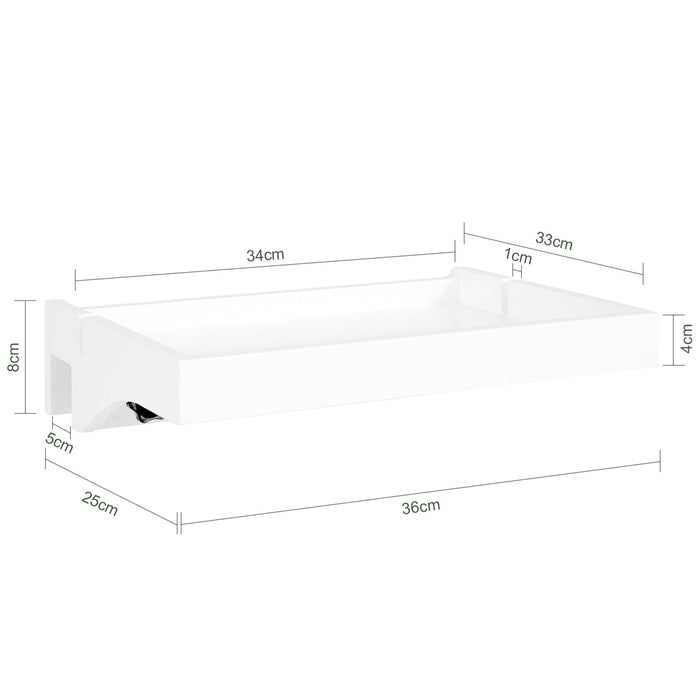 Vassoio da letto Mensole per Camerette Comodino Piccolo Portaoggetti sul Comodino Bianco NKD01-W