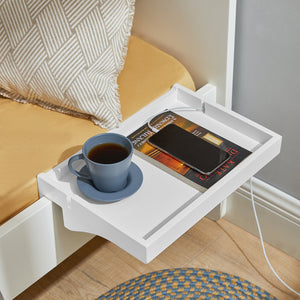 Vassoio da letto Mensole per Camerette Comodino Piccolo Portaoggetti sul Comodino Bianco NKD01-W