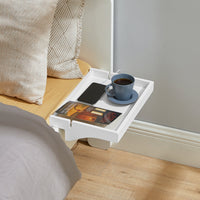 Vassoio da letto Mensole per Camerette Comodino Piccolo Portaoggetti sul Comodino Bianco NKD01-W
