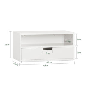 Comodino Con Cassetti Tavolo Telefono Bianco Mensoa Da Muro 45x25x55 Cm NKD03-W SoBuy