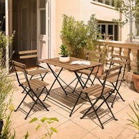 Set tavolino e quattro sedie da giardino modello Bistrot nero