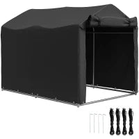 Tenda Garage per Auto, resistente all'acqua e ai raggi UV, con porta, 220 x 157 x 165 cm, Nero