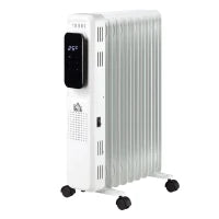 Calorifero a Olio a 9 Elementi, 3 Livelli di Riscaldamento e Timer, 42.5x24x63cm, Bianco