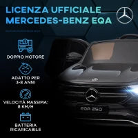 Macchina Elettrica per Bambini 3-8 Anni con Telecomando, Fari e Clacson, Nero