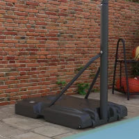 Canestro Basket ad Altezza Regolabile per Giardino e Piscina con Base Riempibile, 110x75x195-370 cm, Nero