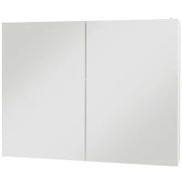 kleankin Armadio Murale con Specchio e Illuminazione a LED per Bagno 2 in 1, 90L x 15l x 70H cm