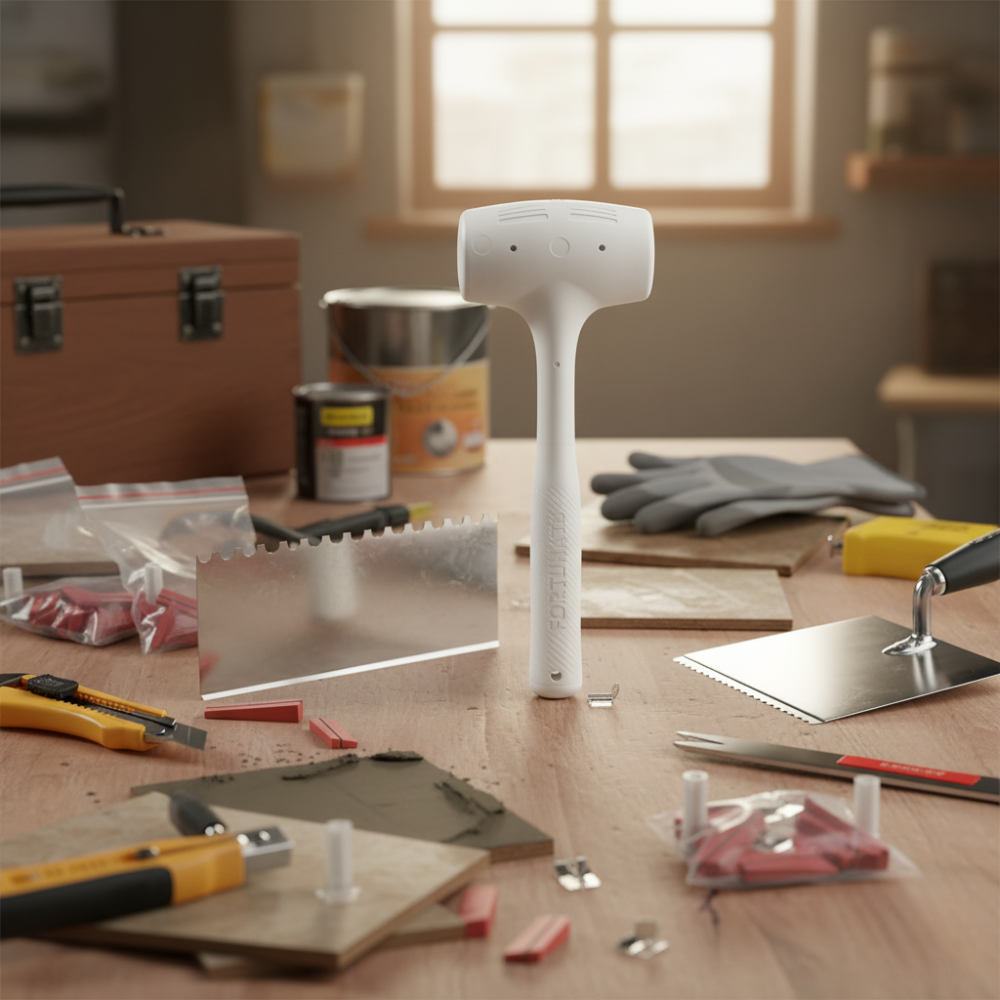 Martello battipiastrelle in gomma antirimbalzo per posa 1000 gr.