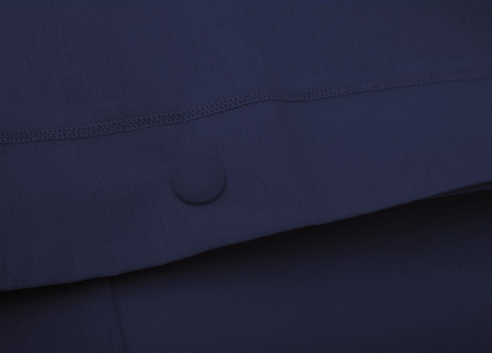 Completo Lenzuola In 100% Cotone In Tinta Unita Made In Italy - Singolo - Blu notte