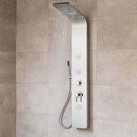 Colonna doccia 007 4 funzioni acciaio inox 3 bocchette idro lombari 20x53x150 cm *** finitura- cromo lucido, confezio...