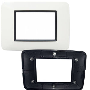 Vimar eikon round placca in metallo bianco antico elegante *** numero posti 3 posti, confezione 1