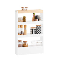 SoBuy Carrellino Salvaspazio Cucina o Bagno Scaffale per nicchia con 4 ripiani Bianco L50*P15*A80 NSR12-W