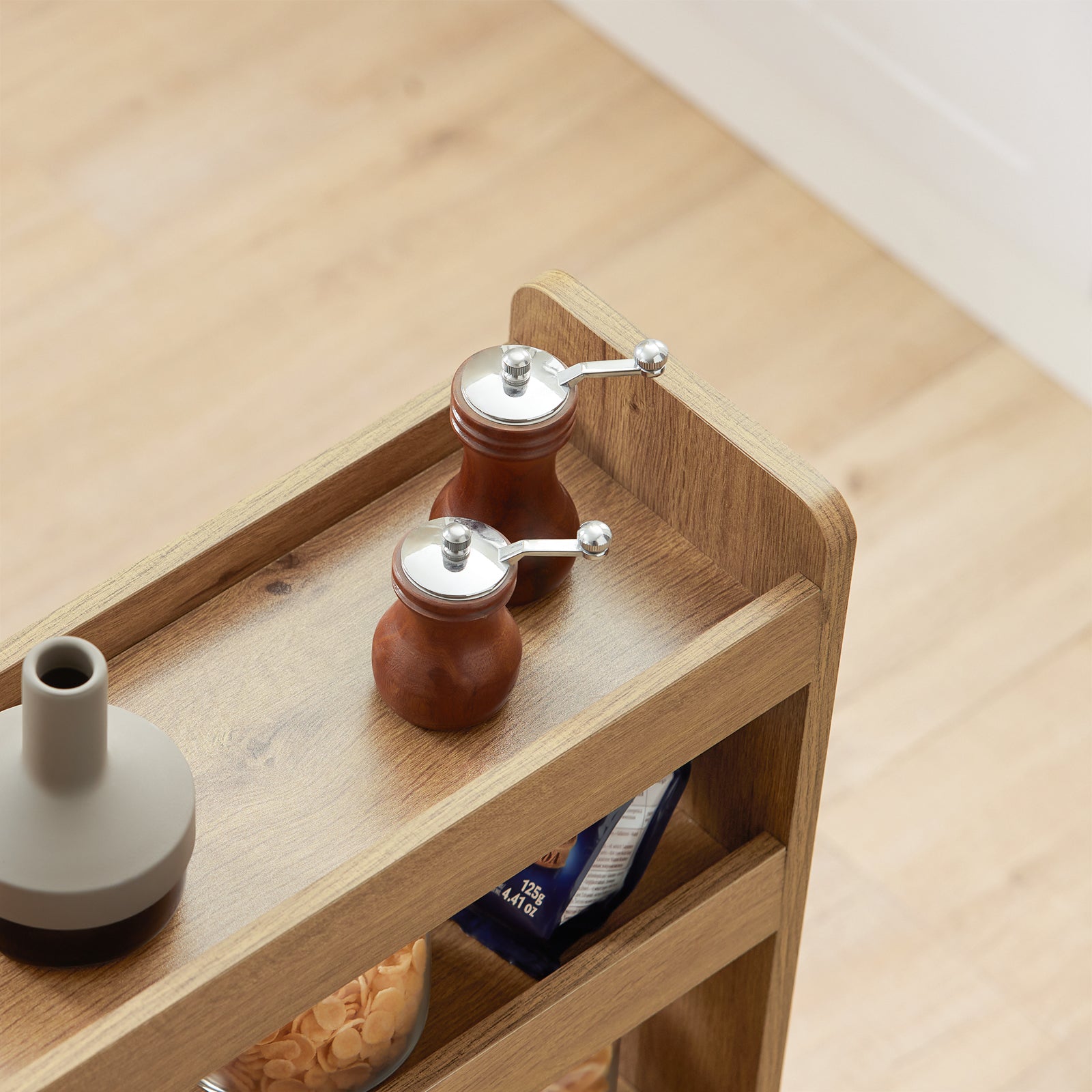 Carrellino Salvaspazio CarrelloPortaoggetti Marrone NSR01-PF SoBuy