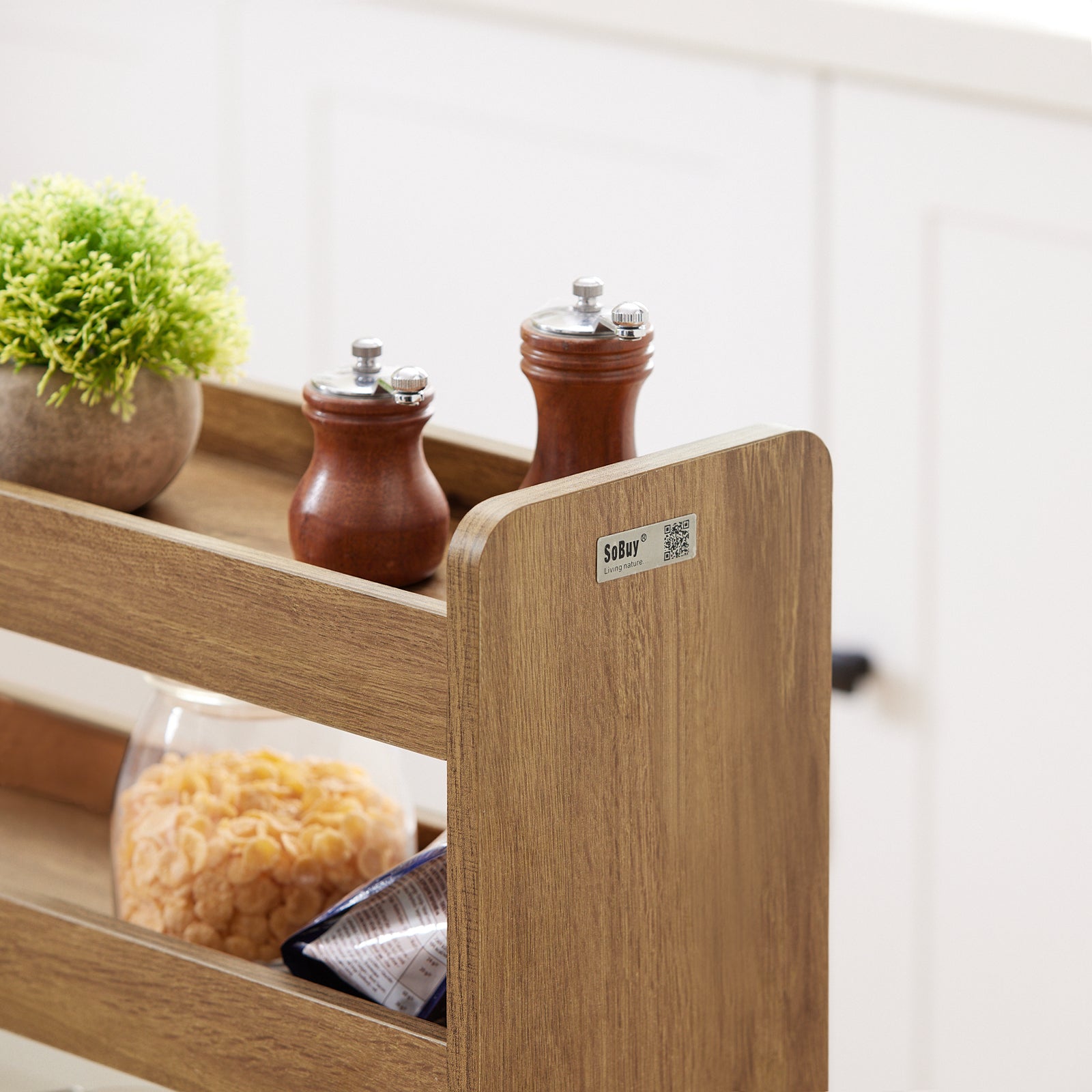 Carrellino Salvaspazio CarrelloPortaoggetti Marrone NSR01-PF SoBuy