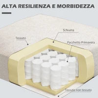 Poltrona Moderna d'Arredo con Cuscino Extra, in Tessuto Effetto Lino e Acciaio, 73x81x82 cm, Bianco Crema