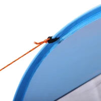 Tenda da Spiaggia Pieghevole Pop-Up Automatica con Protezione UV, Finestra Posteriore, Grande Tappeto da Terra, Azzurro