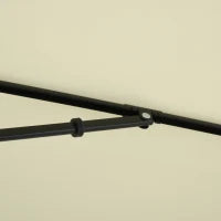 Ombrellone da Giardino Rettangolare 2x1.3 m con Inclinazione Regolabile e Palo in Alluminio, Beige e Nero