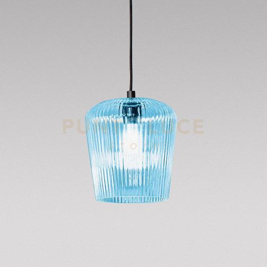 NUMA V/P- VETRO  BLU-TRASPARENTE CON DECORAZIONE COSTE VERTICALI