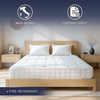 Materasso 180 x 200 a Molle Insacchettate e Memory Foam | Altezza 25 cm | Ergonomico, Ignifugo, Anallergico | Dotato di Dispositivo Medico Classe 1 | Prodotto in Italia