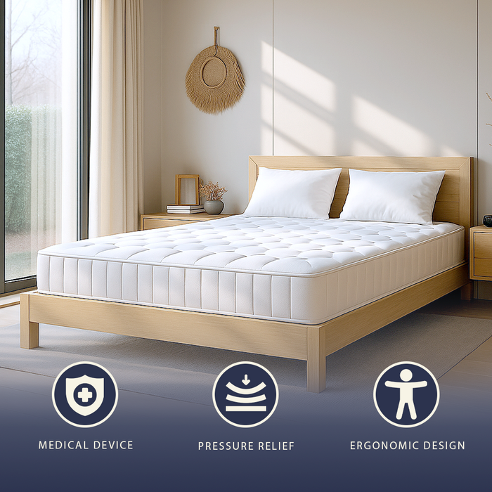 Materasso 180 x 200 a Molle Insacchettate e Memory Foam | Altezza 25 cm | Ergonomico, Ignifugo, Anallergico | Dotato di Dispositivo Medico Classe 1 | Prodotto in Italia