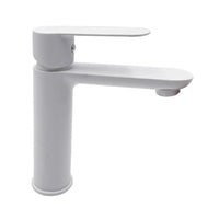 Miscelatore rubinetto oceania lavabo in ottone colore bianco opaco con piletta *** confezione 1