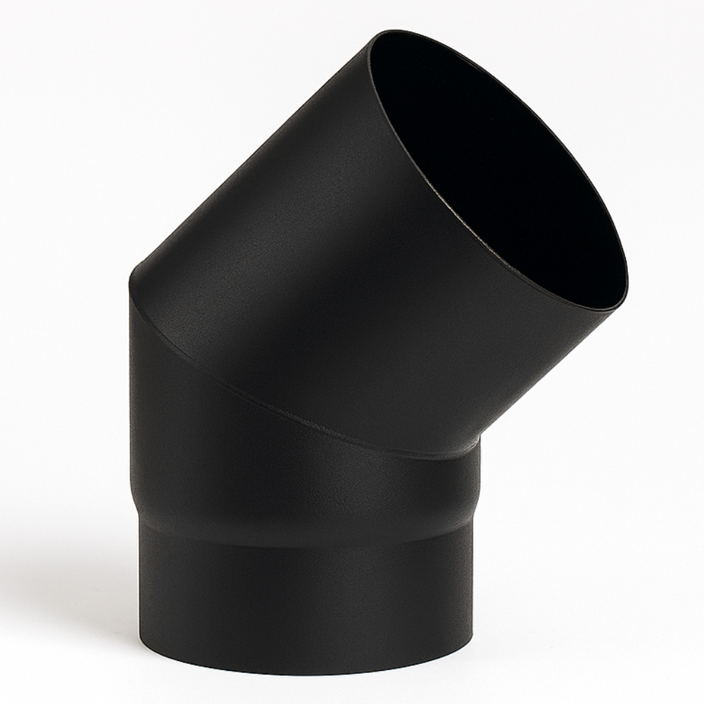 Curva a 45° elemento angolare modifica sezione canale fumo stufa pellet *** misura Ø 150 mm, confezione 1