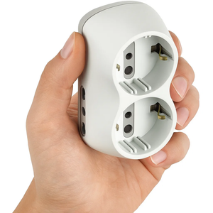Adattatore bticino s3614d b4 bianco con 2 prese bipasso e 2 schuko