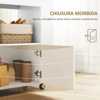 Carrello da Cucina con Ruote, Ripiani, Armadietto e Portabottiglie, 83x40x83 cm, Rovere
