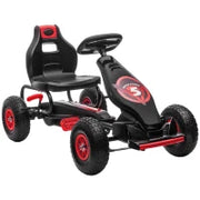 Go Kart a Pedali per Bambini da 5-12 Anni con Sedile Regolabile e Ruote in Gonfiabili, Rosso