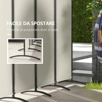 Paravento da Esterno e Interno a 4 Pannelli Pieghevole, 221x50x172cm, Crema