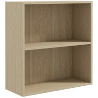 Libreria scaffale portaoggetti con 2 scomparti e scaffale regolabile, 60 x 24 x 63 cm, effetto legno naturale