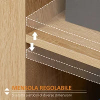 Credenza Moderna Multiuso con Armadietto e Cassetto in Legno 80x30x96.5cm