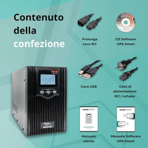 Mach power ups metal con display digitale e stabilizzatore avr *** potenza ampere (va) 3000 va, confezione 1
