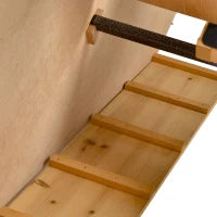 Gabbia per Conigli con Rampa e Area Aperta, Conigliera in Legno e Metallo su 2 Livelli, Giallo Chiaro, 89.5x45x81cm