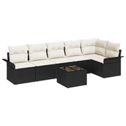 Set di divani da giardino da 6 pezzi con cuscini in rattan sintetico marrone, Divano da giardino a 2 posti lifeXL con 3354056