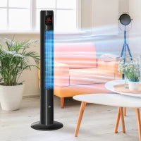 Ventilatore Colonna Oscillazione 70°, Timer 12,h Pannello a LED, 45W, Telecomando, 2 Modalità di Controllo, Nero