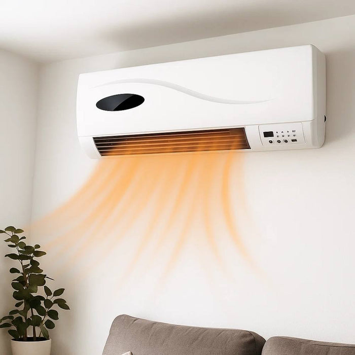 Termoventilatore ceramico da parete 2000w con timer e telecomando