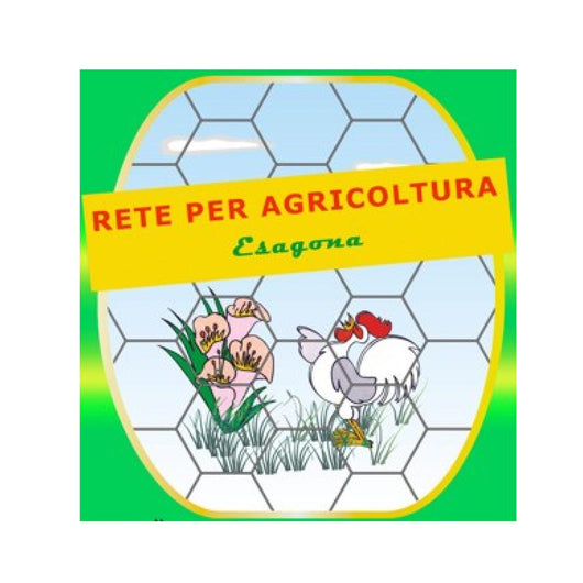 Rete proland zincata esagonale maglia 16/2 mm altezza 50 cm rotolo da 50 metri