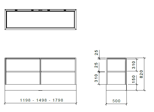 CAPPA MENSOLA PARETE -cm 180X48 - Inox - 900 m3/h