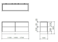 CAPPA MENSOLA PARETE -cm 180X48 - Inox - 900 m3/h