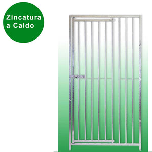 Pannello con porta tubolare per box cani con zincatura a caldo 100xh180 cm