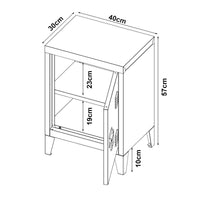 Set di 2 Comodini Inari in Acciaio con Anta - Bianco [en.casa]