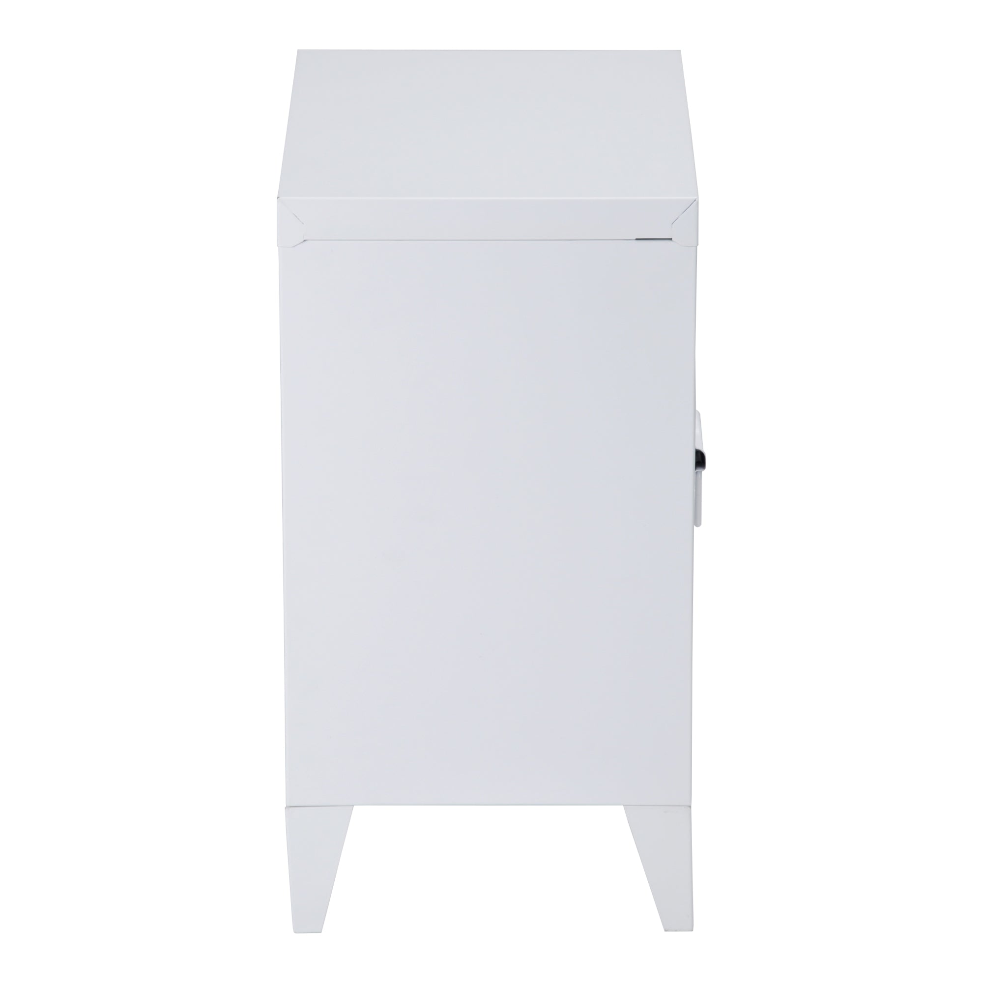 Comodino 'Inari' in Acciaio con Anta - Bianco [en.casa]