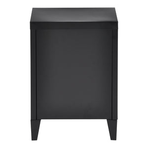 Set di 2 Comodini Inari in Acciaio con Anta - Nero [en.casa]