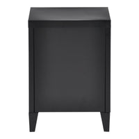 Comodino 'Inari' in Acciaio con Anta - Nero [en.casa]