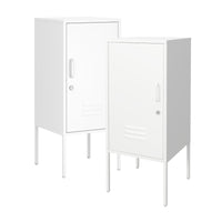 Set di 2 Comodini Hausjärvi con Anta a Destra e Sinistra 82 x 35 x 35 cm - Bianco [en.casa]
