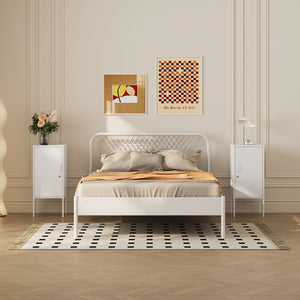 Set di 2 Comodini Hausjärvi con Anta a Destra e Sinistra 82 x 35 x 35 cm - Bianco [en.casa]