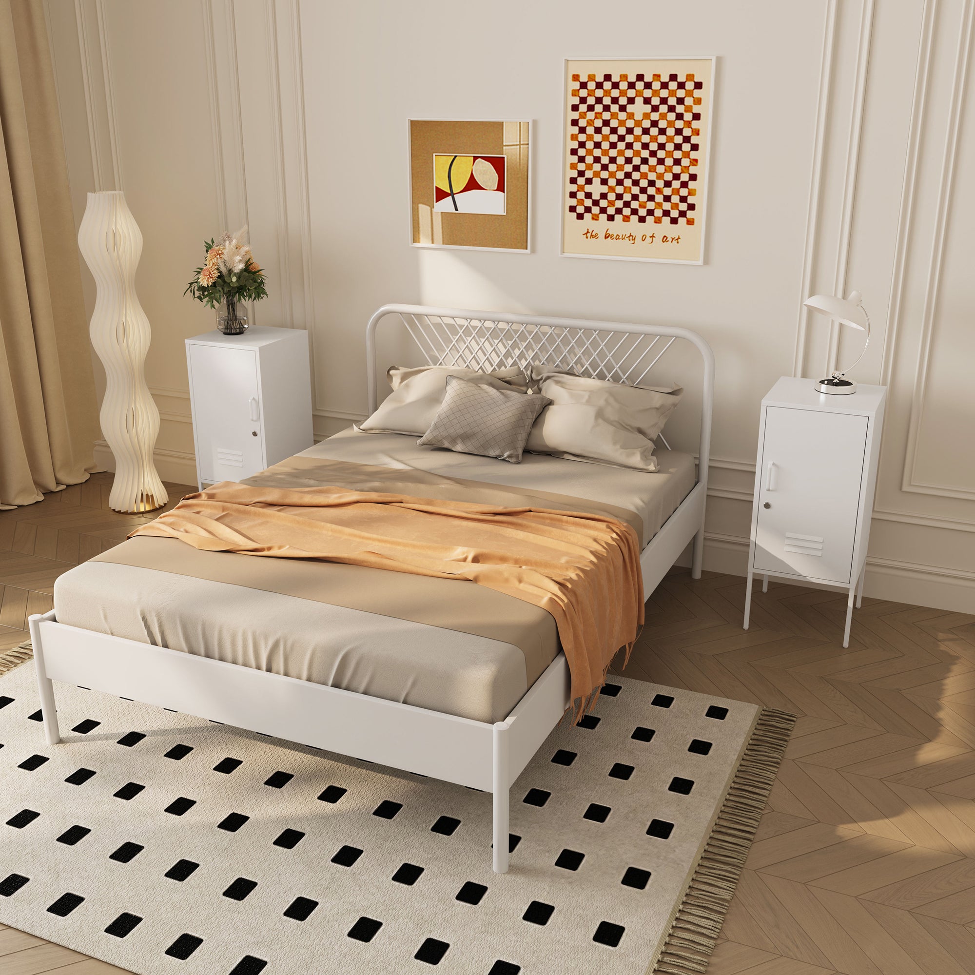Set di 2 Comodini Hausjärvi con Anta a Destra e Sinistra 82 x 35 x 35 cm - Bianco [en.casa]